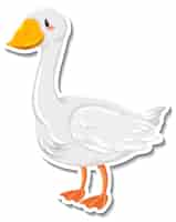 Free vector goose animal farm animal cartoon sticker