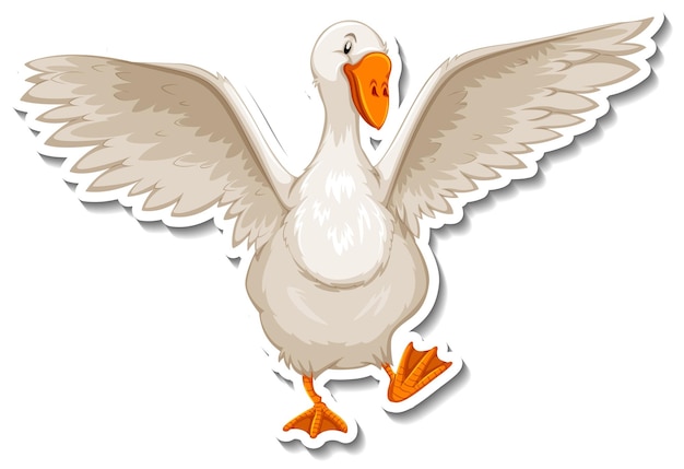 Free vector goose animal farm animal cartoon sticker