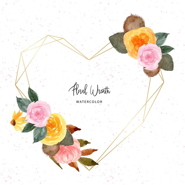 Gorgeous Colorful Watercolor Floral Wreath