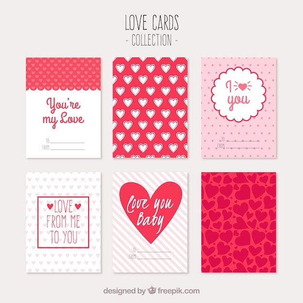 Free vector gorgeous love cards collection