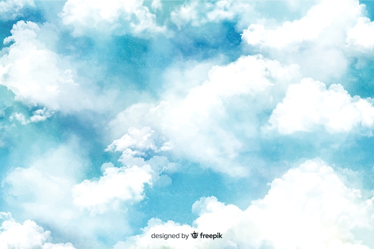 Free Vector gorgeous watercolor clouds background