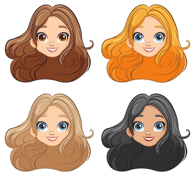 Free vector gorgeous woman with big eyes and long hair