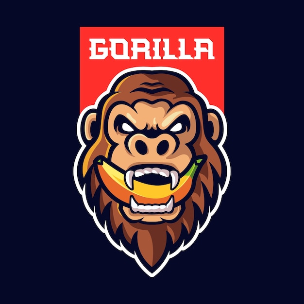 Vettore gratuito modello di logo mascotte gorilla