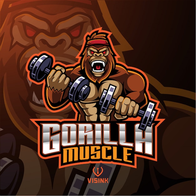 Download Free Gorilla Muscle Mascot Logo Premium Vector Use our free logo maker to create a logo and build your brand. Put your logo on business cards, promotional products, or your website for brand visibility.