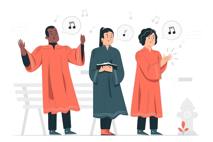 무료 Vector 복음 성가대 개념 그림