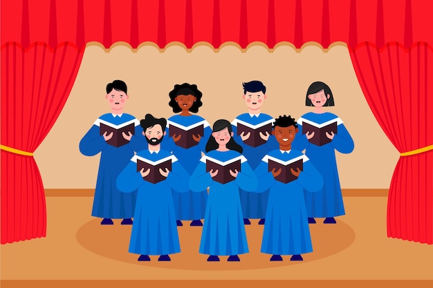 Vettore gratuito illustrazione del coro gospel