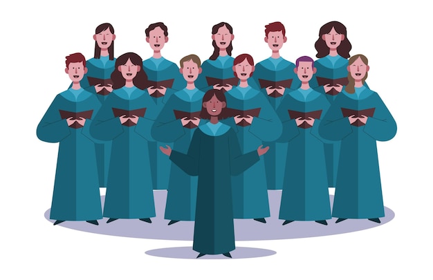 Free vector gospel choir singing together