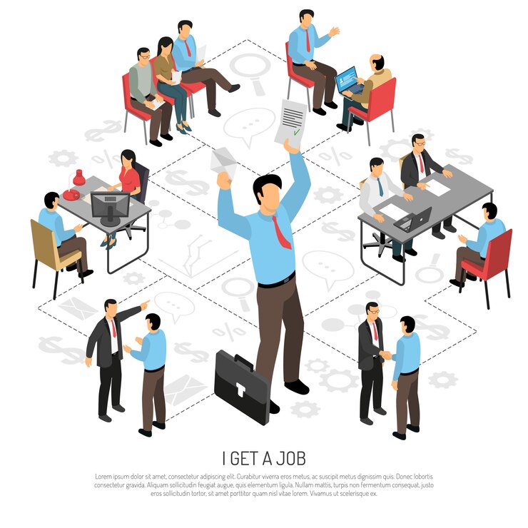 Free Vector got job isometric composition