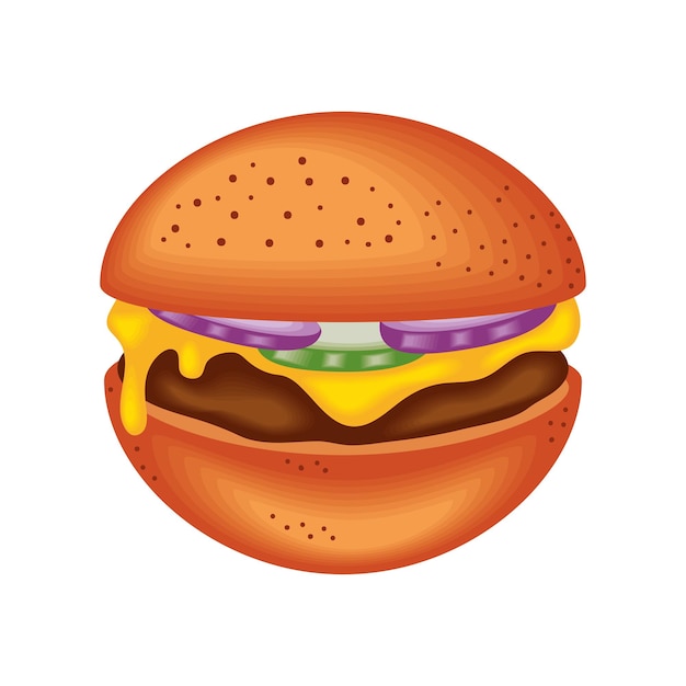 Illustrazione di un hamburger gourmet vettore isolato