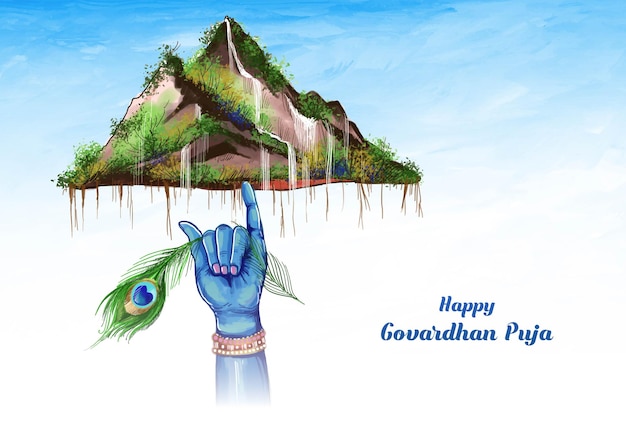 Govardhan puja as it is hindu festival celebration card background