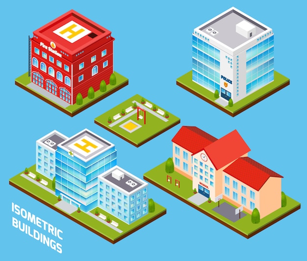 Free vector government buildings set