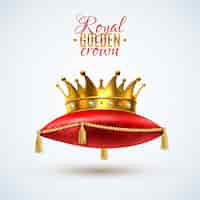 Free vector goyal crown on red pillow