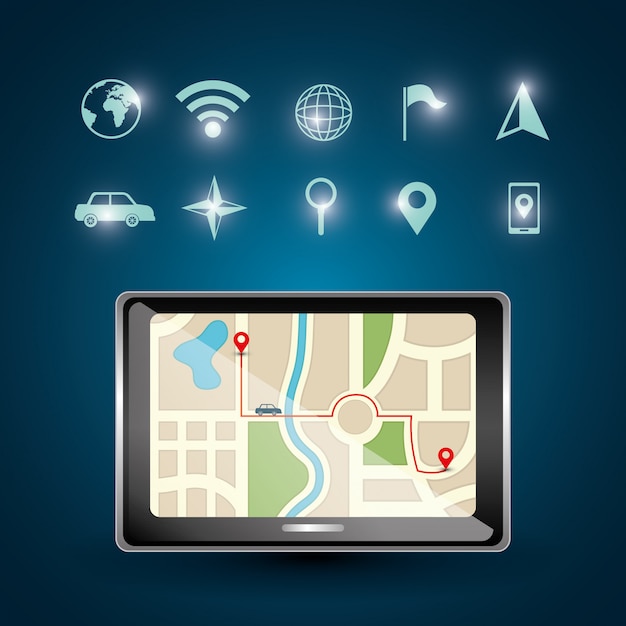 Gps navigation illustration