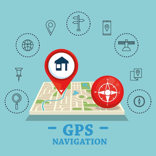 gps navigation set icons