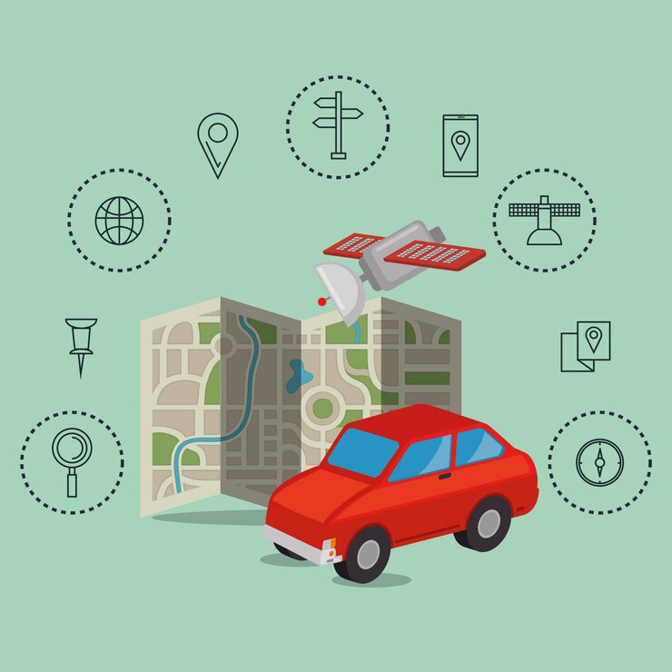 Free Vector gps navigation set icons
