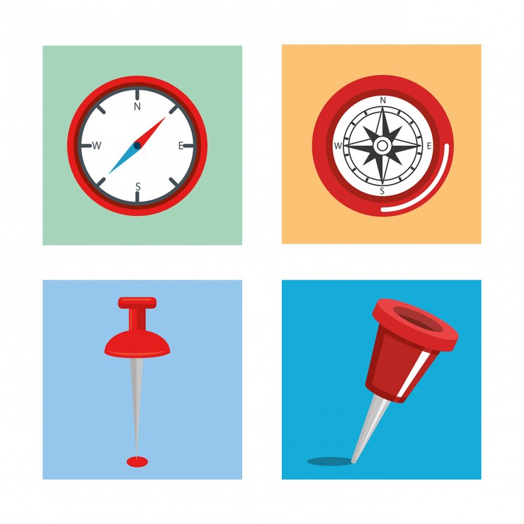 Free Vector gps navigation set icons