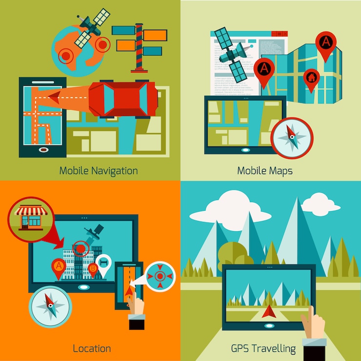 मुफ़्त वेक्टर gps navigation set