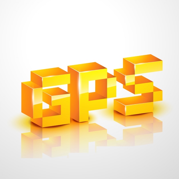 무료 벡터 gps 텍스트 디자인 일러스트 레이션