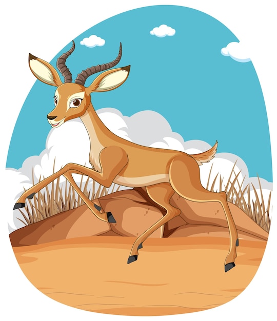 Free vector graceful gazelle running in the wild