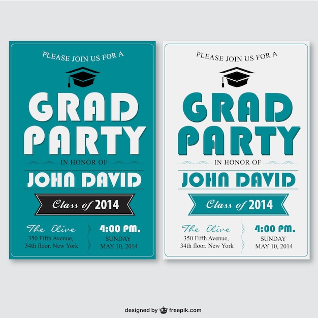 Free vector grad party poster set