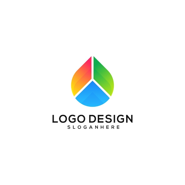 グラデーション抽象ロゴデザイン