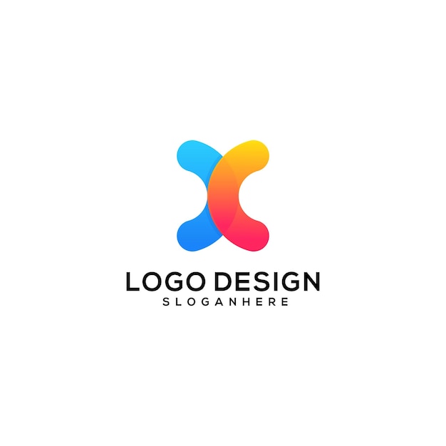 Vettore gratuito design del logo della lettera di gradazione c