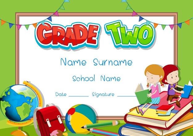 Grade two diploma or certificate template