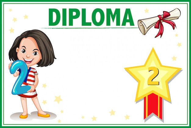 Certificato di diploma di due gradi