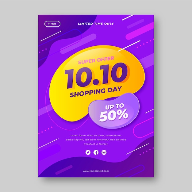 Free vector gradient 10.10 vertical flyer template