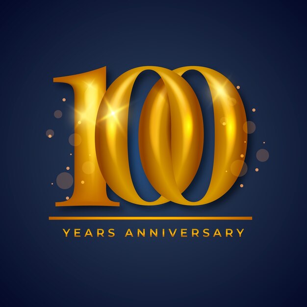 Gradient 100th birthday logo