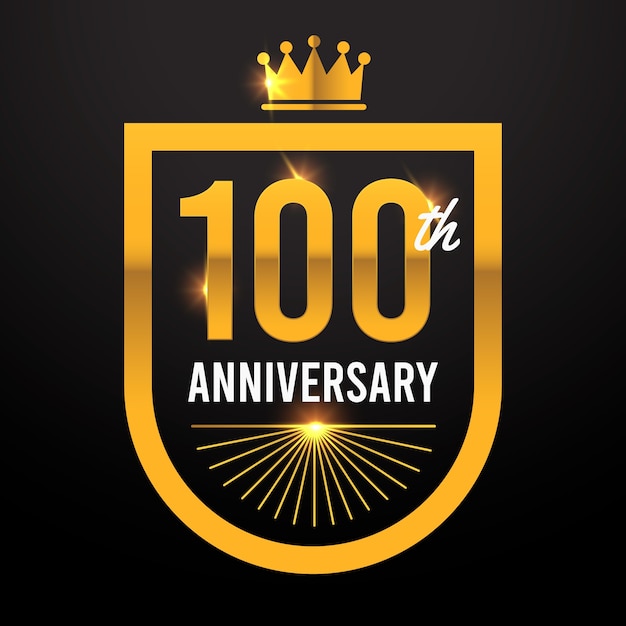 Free vector gradient 100th birthday logo