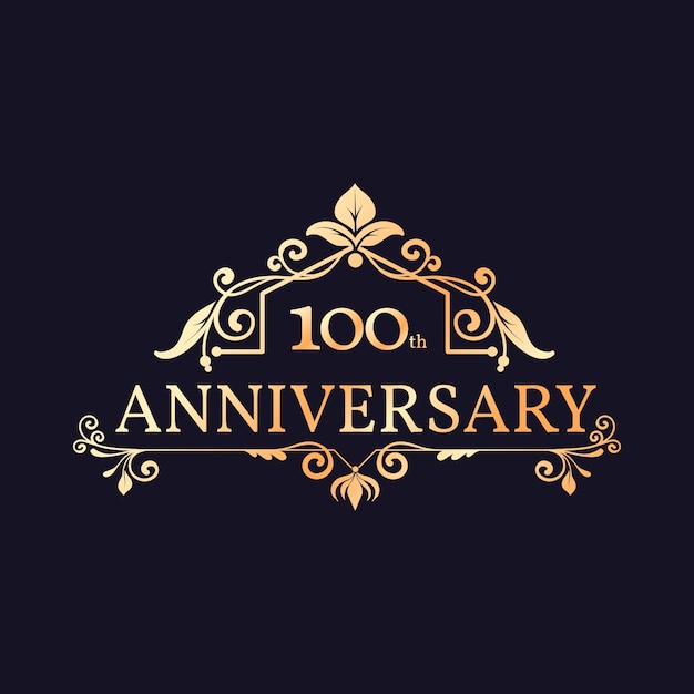 グラデーションの 100 歳の誕生日のロゴ