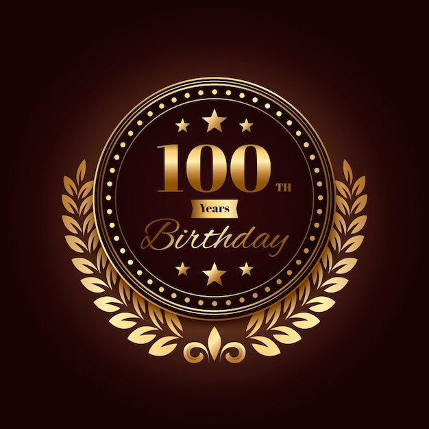 Free vector gradient 100th birthday logo