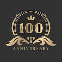 Free vector gradient 100th birthday logo