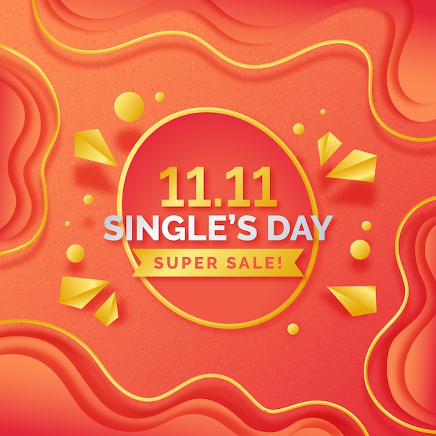 Free vector gradient 11.11 shopping day illustration