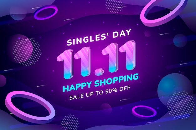 Free vector gradient 11.11 shopping day illustration