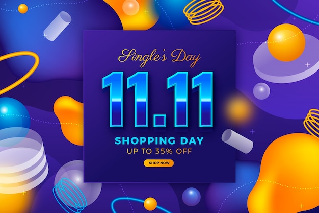 Gradient 11.11 singles day shopping day illustration