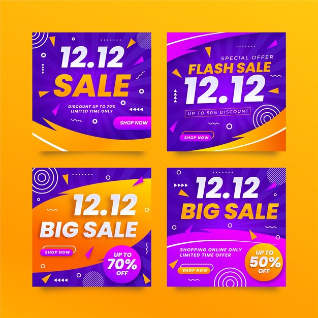 Gradient 12.12 sale instagram posts collection