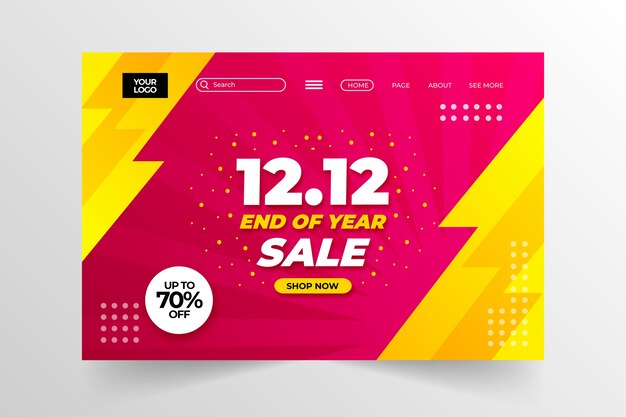 Gradient 12.12 sale landing page template