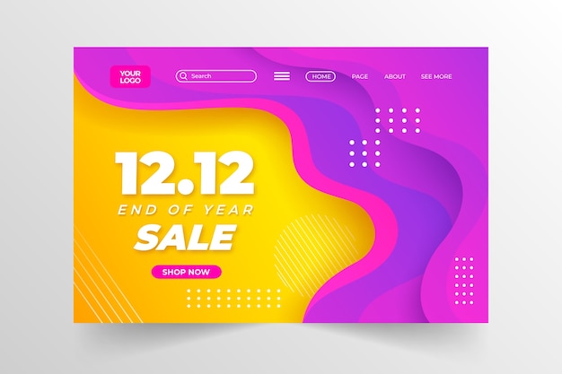 Gradient 12.12 sale landing page template