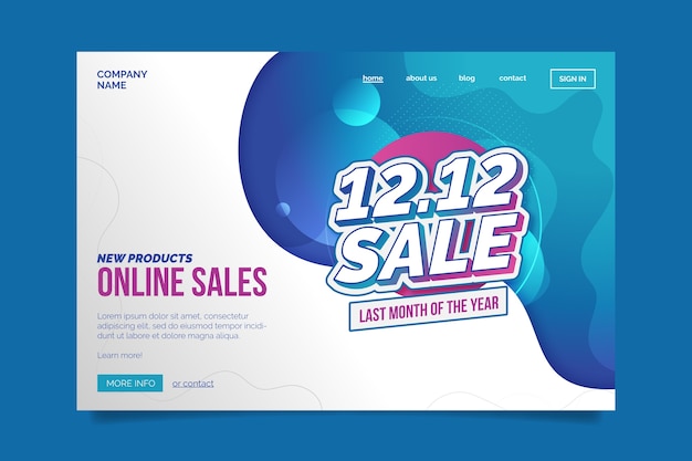 グラデーション12.12セールランディングページテンプレート