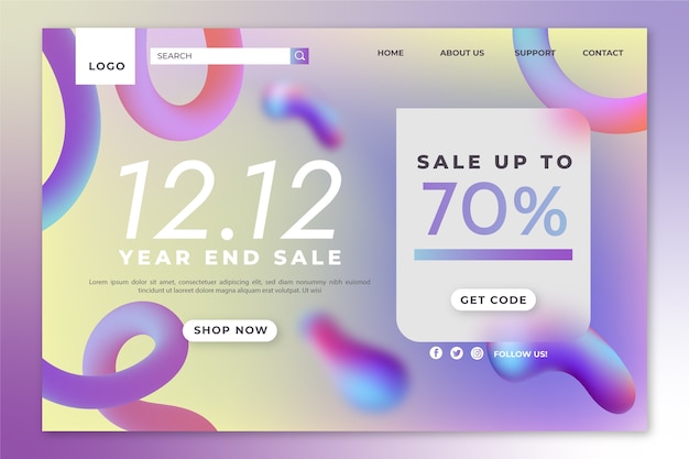 Gradient 12.12 sale landing page template