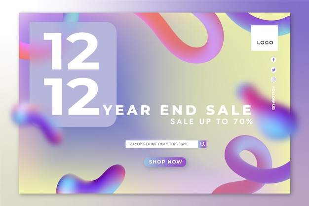 Gradient 12.12 sale landing page template