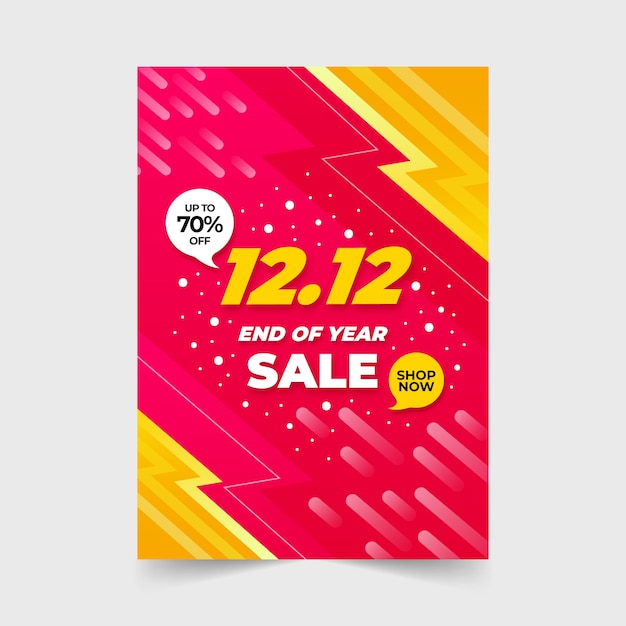 Gradient 12.12 sale vertical flyer template