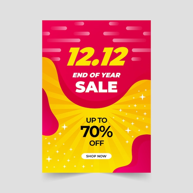 Free vector gradient 12.12 sale vertical flyer template