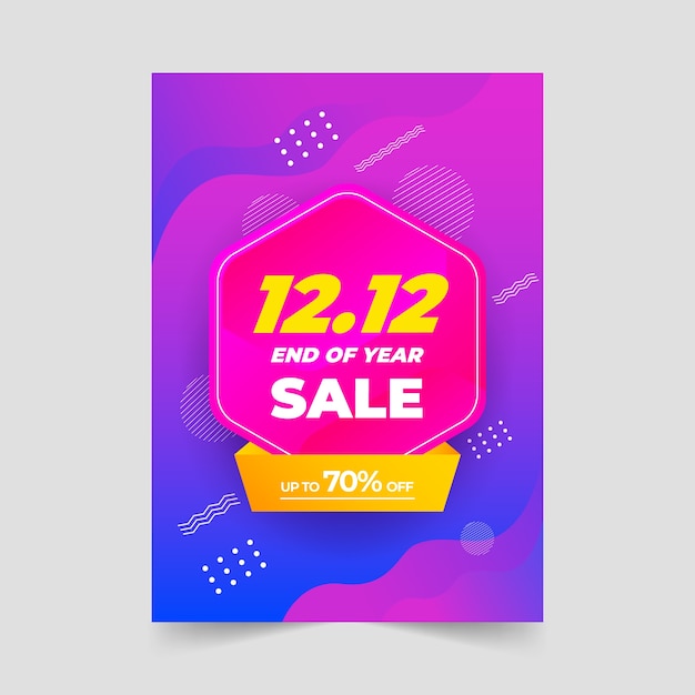 Gradient 12.12 sale vertical flyer template