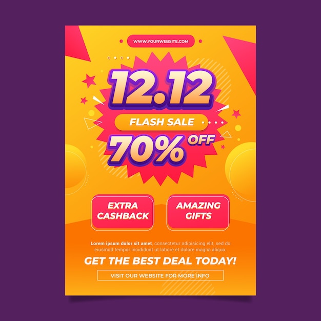 Gradient 12.12 sale vertical flyer template