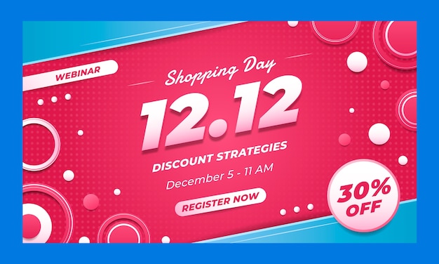 Free vector gradient 12.12 shopping day webinar template
