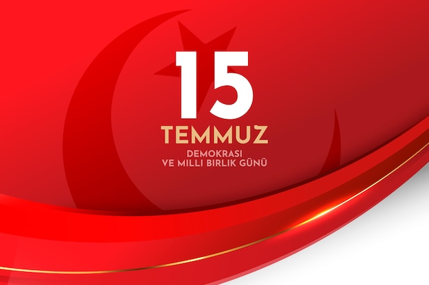 Free vector gradient 15 temmuz background