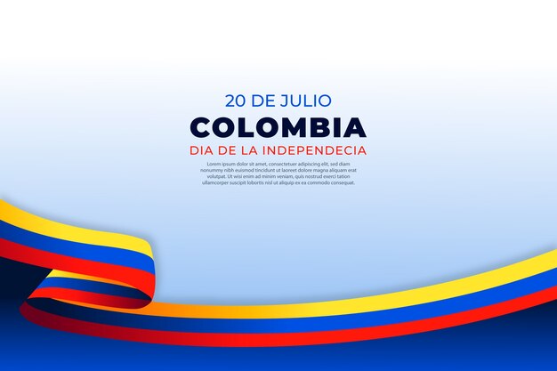 Gradient 20 de julio background with colombian flag colors